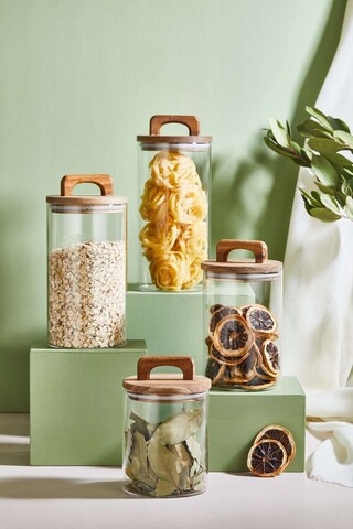 Set recipiente cu capac, Hermia, 337GLZ1143, Dimensiune: 12 x 10 cm (1 bucată), Transparent