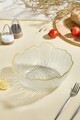 Bol de salată din sticlă, Hermia, 337GLZ1175, Cu ramă aurie, Transparent