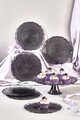Set farfurii pentru desert, Hermia, 337GLZ1221, Suport: 28 cm (1 bucată), Negru
