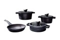 Set vase pentru gatit, Hermia, 343HNG1106, Baza de indicție, Negru