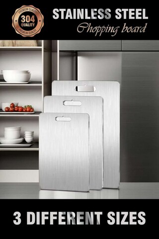 Set de tocătoare, Hermia, 346GST1104, Curățare ușoară, Argintiu