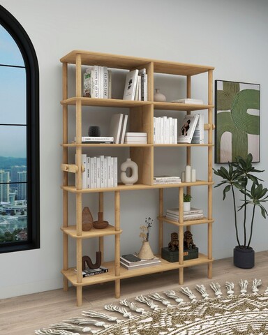 Corp biblioteca, Hanah Home, Salvia, 120x174x30 cm, Stejar