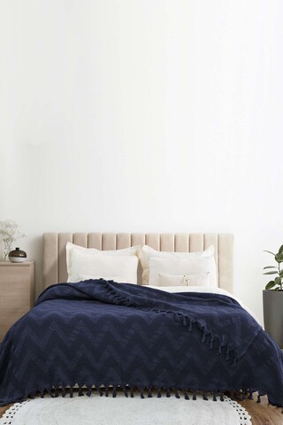 Cuvertura matlasata dubla, L'essentiel Maison, Naomi, Albastru inchis