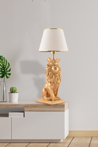 Lampa de masa, Opviq, 390FLH2243, Alb / Argintiu