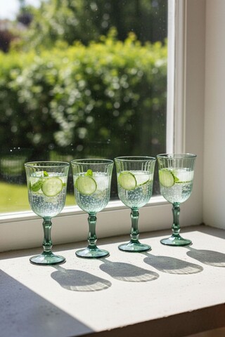 Set de pahare de vin, Hermia, 409PBH1149, Verde