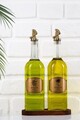 Set sticle dispenser ulei si otet, Hermia, 409PBH1416, Suport din lemn: (1 bucată), Transparent