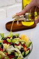 Set sticle dispenser ulei si otet, Hermia, 409PBH1416, Suport din lemn: (1 bucată), Transparent