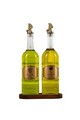 Set sticle dispenser ulei si otet, Hermia, 409PBH1416, Suport din lemn: (1 bucată), Transparent