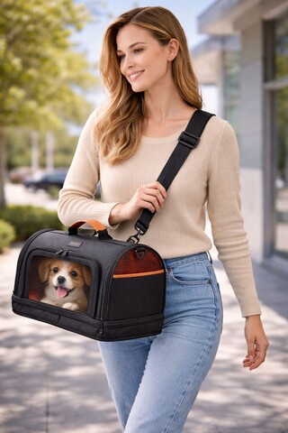 Geantă de transport pentru animale de companie, Paws & Whiskers, Airline, Negru