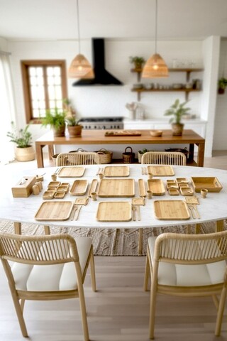 Set de mic dejun, Hermia, 430KSV4401, Farfurie: 24,5 x 24 cm (6 bucăți), Natural