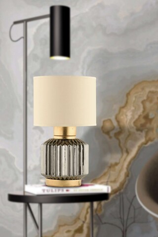 Lampa de masa, Opviq, 433NUV1524, Crem / Gri