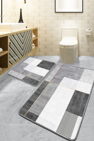 Set covorase de baie, L'essentiel Maison, Pendor, Gri