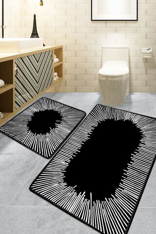 Set covorase de baie, L'essentiel Maison, Somber, Negru