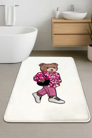 Covoras de baie, L'essentiel Maison, Boss Bear, 60x100 cm, Ecru