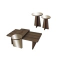Set masute de cafea, Hanah Home, Luna 4, Bronz / Nuc