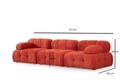 Canapea 3 locuri, Atelier del Sofa, 560ARE1822, Rosu