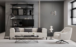 225x93x75 cm, Alb