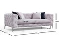 Canapea 2 locuri, Atelier del Sofa, 569HLN1104, Gri deschis