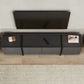 Comoda TV, Nordure, Lowen, 180x46x35 cm, Antracit / Negru