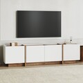 Comoda TV, Nordure, Lowen, 180x46x35 cm, Alb/Pin Atlantic