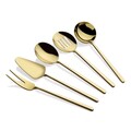 Set ustensile pentru gatit, Hermia, 645DRM1105, Acoperit cu titan PVD, Auriu