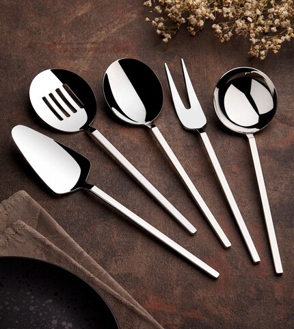 Set ustensile pentru gatit, Hermia, 645DRM1106, Polonic pentru sos: 21 cm, Argintiu