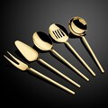 Set ustensile pentru gatit, Hermia, 645DRM1108, Acoperit cu titan PVD, Auriu