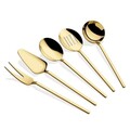Set ustensile pentru gatit, Hermia, 645DRM1108, Acoperit cu titan PVD, Auriu