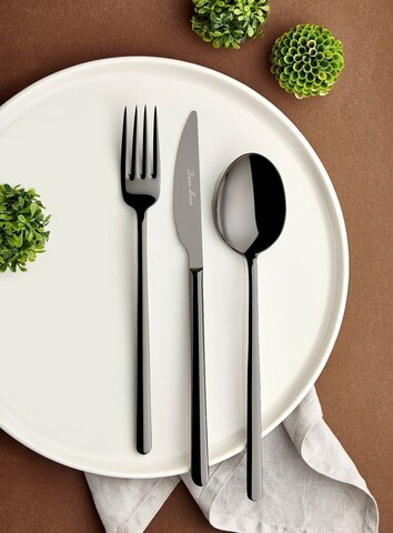 Set tacamuri, Hermia, 645DRM1226, Lingură de masă: 21,3 cm (6 bucăți), Negru