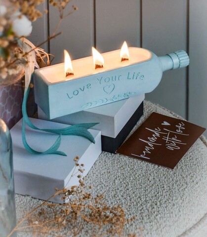 Lumanare, Ers1236, 25x6.5 cm, Albastru