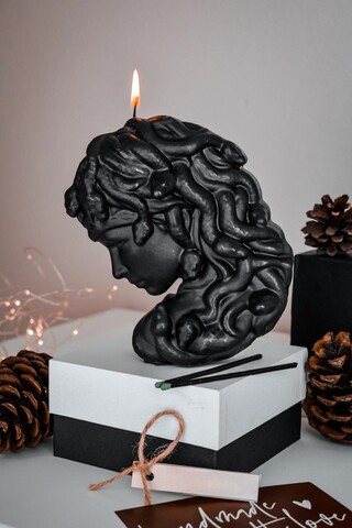 Lumanare, Ers1259, 15x13 cm, Negru