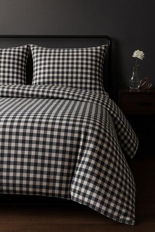 Lenjerie de pat pentru o persoana 2 piese, L'essentiel Maison, Petibor, Negru / Alb / 