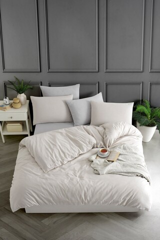 Lenjerie de pat dubla Super King (FR), 3 piese, L'essentiel Maison, Yarn Dyed, Bej