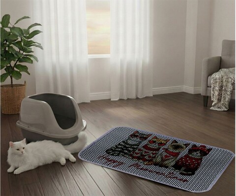 Covoras litiera pentru colectarea granulelor de nisip, Paws & Whiskers, Cat Lıtter Mat 4, Multicolor