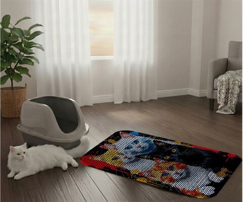 Covoras litiera pentru colectarea granulelor de nisip, Paws & Whiskers, Cat Lıtter Mat 5, Multicolor