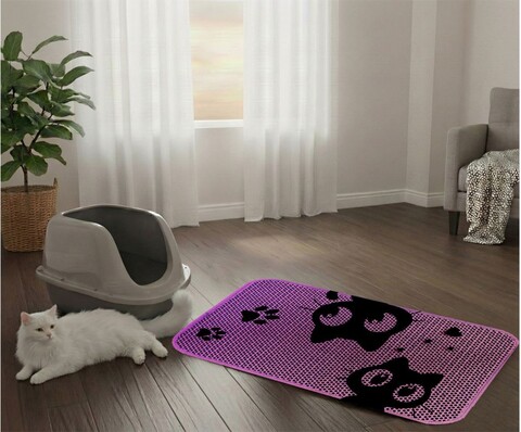 Covoras litiera pentru colectarea granulelor de nisip, Paws & Whiskers, Cat Lıtter Mat 7, Multicolor