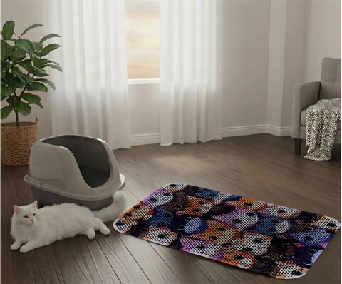 Covoras litiera pentru colectarea granulelor de nisip, Paws & Whiskers, Cat Lıtter Mat 9, Multicolor