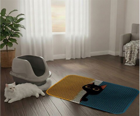 Covoras litiera pentru colectarea granulelor de nisip, Paws & Whiskers, Cat Lıtter Mat 11, Multicolor