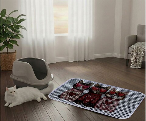 Covoras litiera pentru colectarea granulelor de nisip, Paws & Whiskers, Cat Lıtter Mat 13, Multicolor