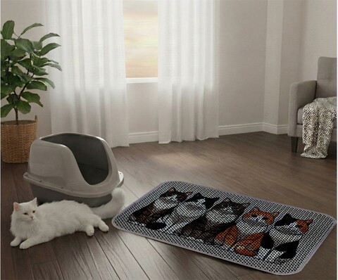 Covoras litiera pentru colectarea granulelor de nisip, Paws & Whiskers, Cat Lıtter Mat 15, Multicolor