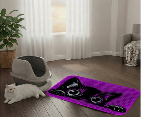 Covoras litiera pentru colectarea granulelor de nisip, Paws & Whiskers, Cat Lıtter Mat 17, Multicolor