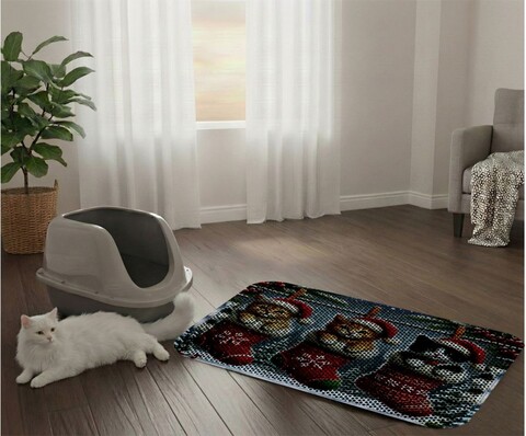 Covoras litiera pentru colectarea granulelor de nisip, Paws & Whiskers, Cat Lıtter Mat 18, Multicolor