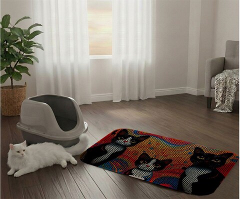 Covoras litiera pentru colectarea granulelor de nisip, Paws & Whiskers, Cat Lıtter Mat 19, Multicolor