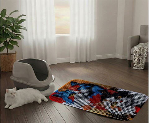 Covoras litiera pentru colectarea granulelor de nisip, Paws & Whiskers, Cat Lıtter Mat 20, Multicolor