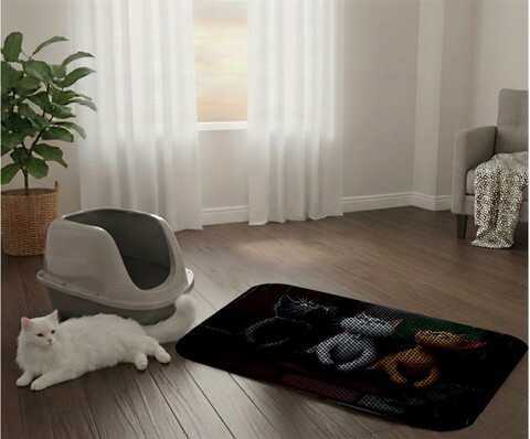 Covoras litiera pentru colectarea granulelor de nisip, Paws & Whiskers, Cat Lıtter Mat 25, Multicolor