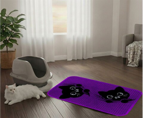 Covoras litiera pentru colectarea granulelor de nisip, Paws & Whiskers, Cat Lıtter Mat 26, Multicolor