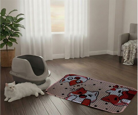 Covoras litiera pentru colectarea granulelor de nisip, Paws & Whiskers, Cat Lıtter Mat 27, Multicolor