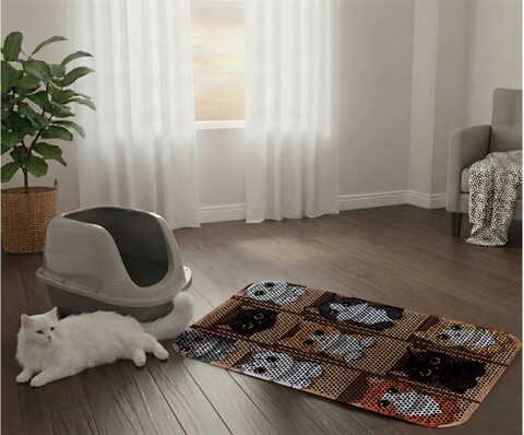 Covoras litiera pentru colectarea granulelor de nisip, Paws & Whiskers, Cat Lıtter Mat 29, Multicolor