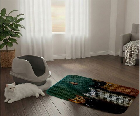 Covoras litiera pentru colectarea granulelor de nisip, Paws & Whiskers, Cat Lıtter Mat 42, Multicolor