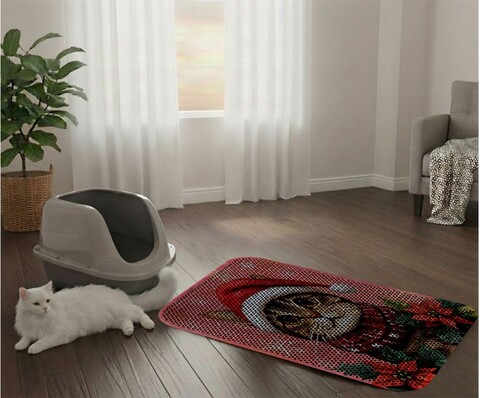 Covoras litiera pentru colectarea granulelor de nisip, Paws & Whiskers, Cat Lıtter Mat 43, Multicolor